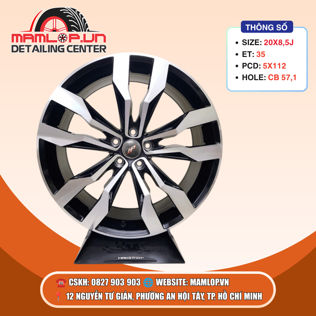 Mâm 20 Inch Cho Mercedes C-Class, E-Class, GLC – Đen Phay Thể Thao