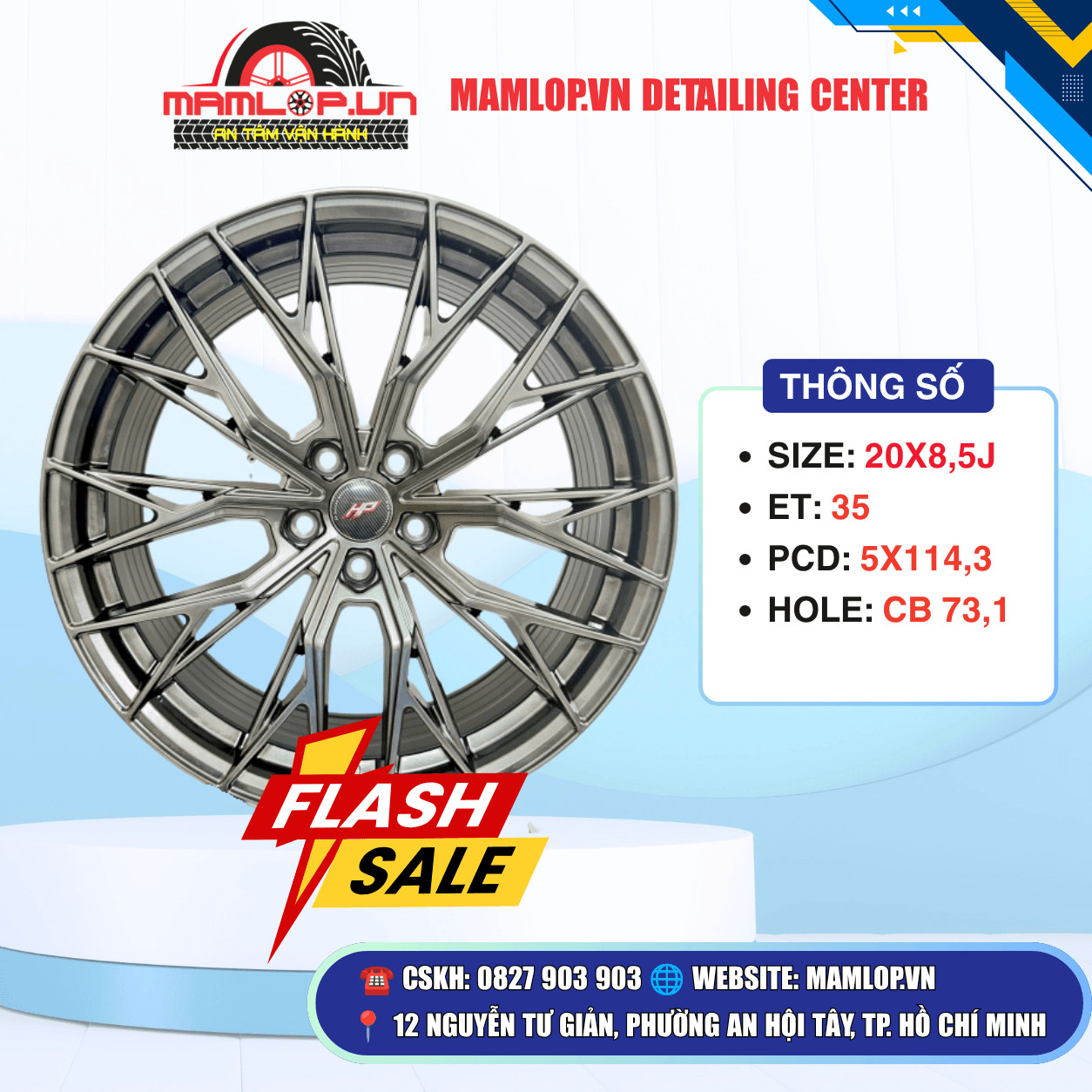 Mâm 20 Inch 5x114.3 Đa Chấu | Camry, Accord, CR-V, Mazda 6