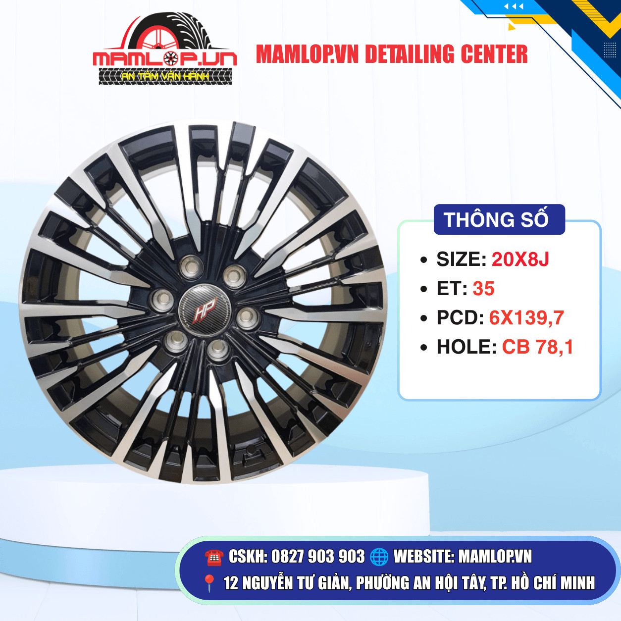 MÂM 20 INCH 6X139.7 – MÂM ĐỘ MITSUBISHI TRITON, PAJERO SPORT, ISUZU D-MAX