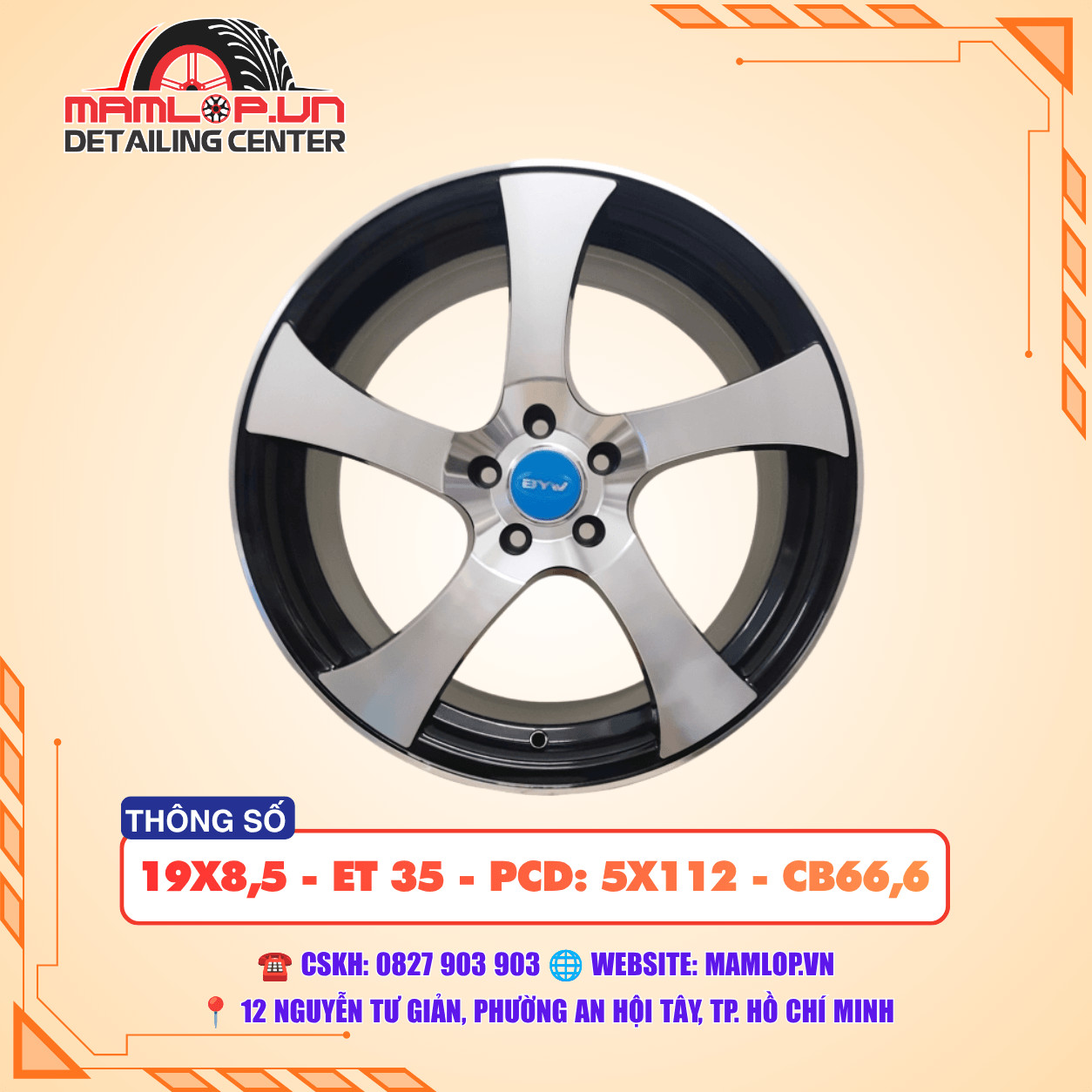 MÂM 19 INCH CHO MERCEDES – KIỂU 5 CHẤU ĐƠN GIẢN MÀ SANG
