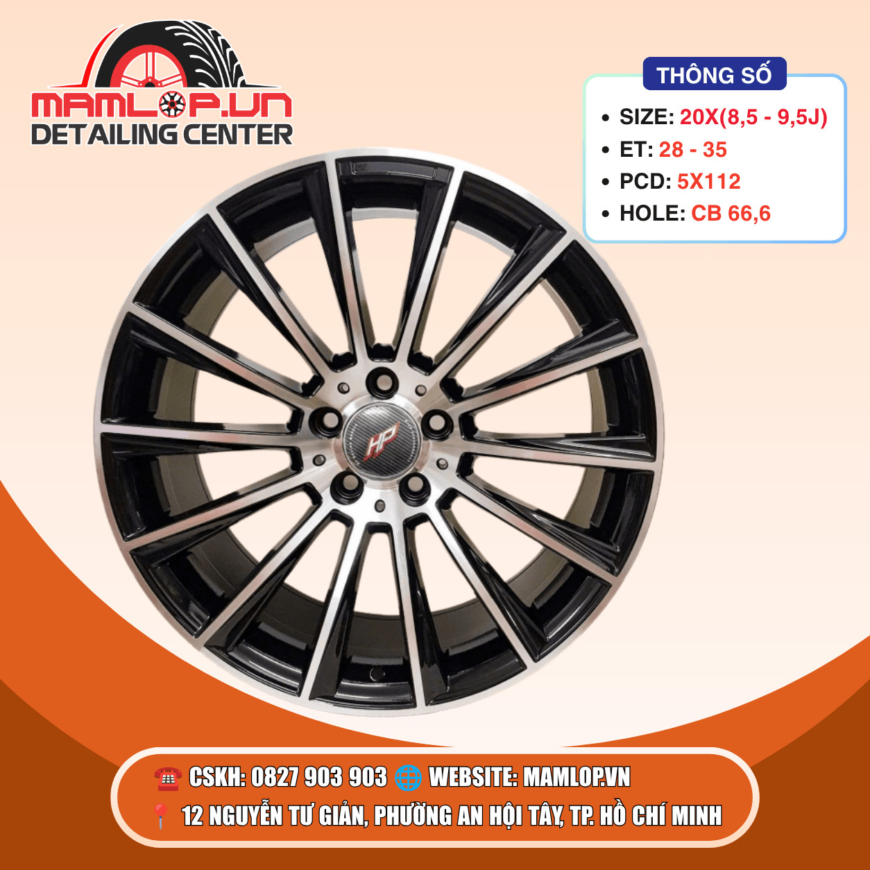 Mâm Mercedes 20 Inch 5x112 Đen Phay | C-Class, E-Class, GLC