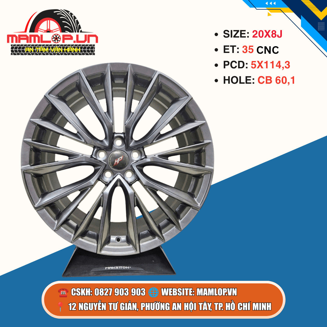 Mâm Toyota 20 Inch 5x114.3 CNC | Camry, RAV4, Harrier