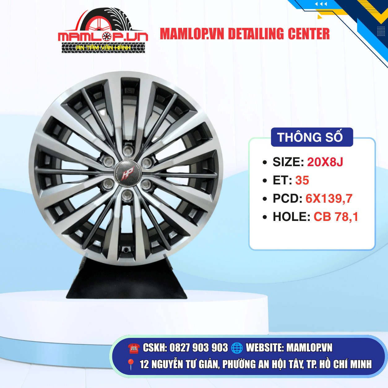 MÂM 20 INCH 6X139.7 – MÂM ĐỘ NISSAN NAVARA, TERRA, TRITON, PAJERO SPORT, D-MAX