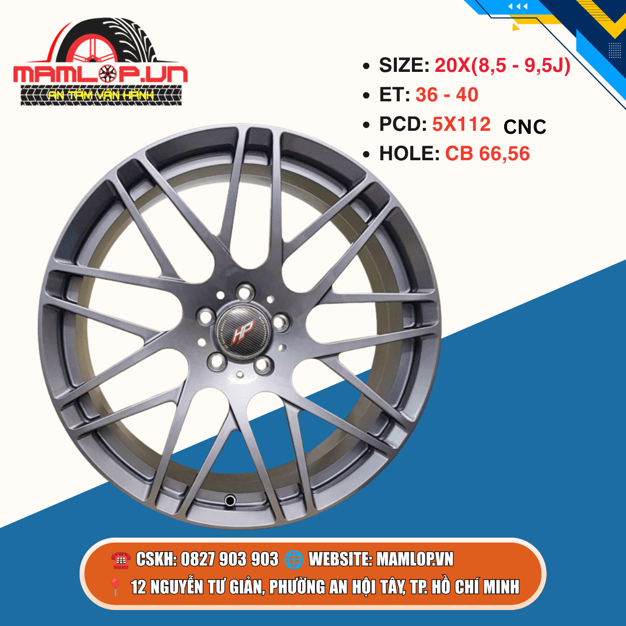 Mâm Mercedes 20 Inch 5x112 CNC | C-Class, E-Class, GLC
