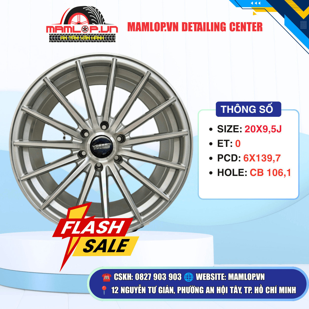 MÂM 20 INCH YOZENSEN – MÂM ĐỘ TOYOTA HILUX, FORTUNER, RANGER, TRITON, NAVARA