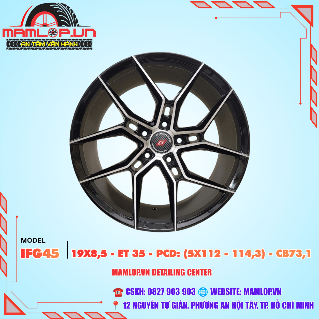 Mâm 19x8.5 ET35 5x112/5x114.3 – Mâm đa PCD thể thao, dễ phối nhiều dòng xe