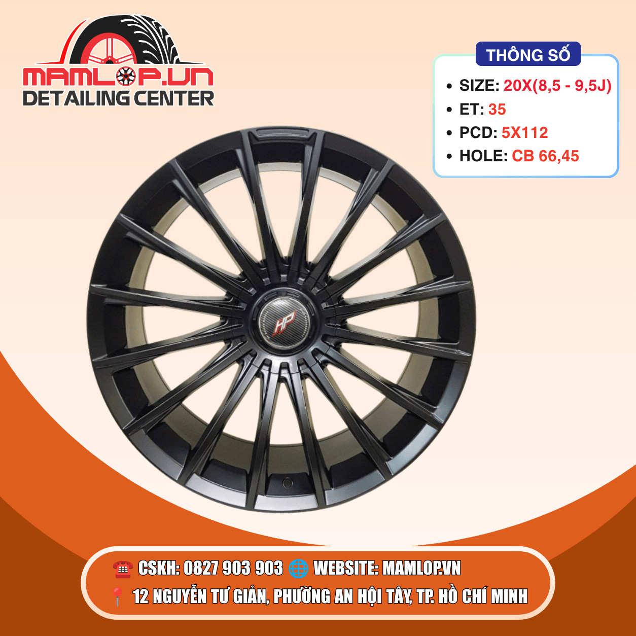 Mâm 20 Inch 5x112 Đa Chấu Đen | Mercedes, Audi, Volkswagen
