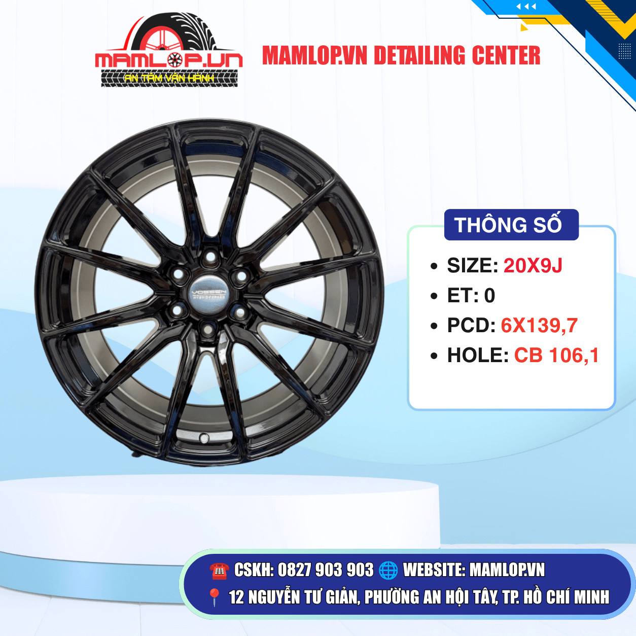 MÂM VOSSEN 20 INCH – MÂM ĐỘ TOYOTA HILUX, FORTUNER, FORD RANGER, TRITON, NAVARA