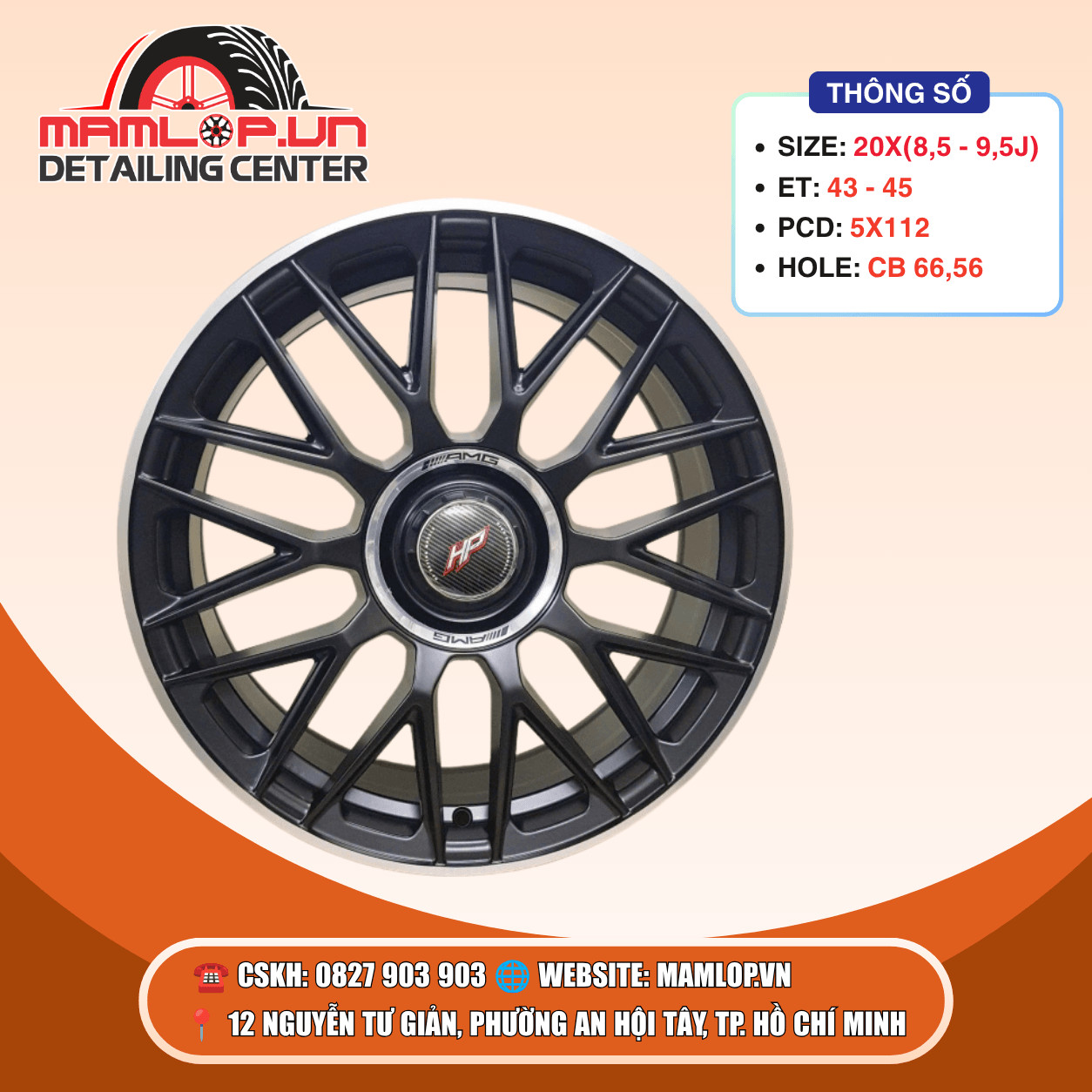 Mâm Mercedes 20 inch 5x112 kiểu AMG