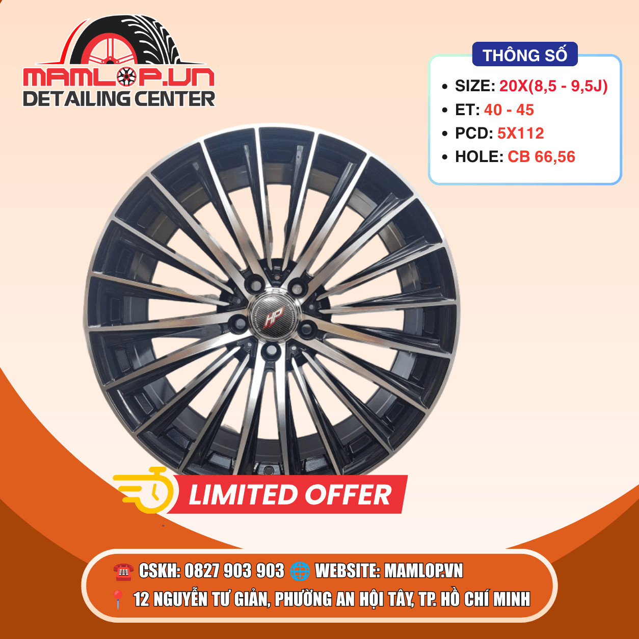Mâm 20 Inch 5x112 Đa Chấu | Mercedes C-Class, E-Class, GLC