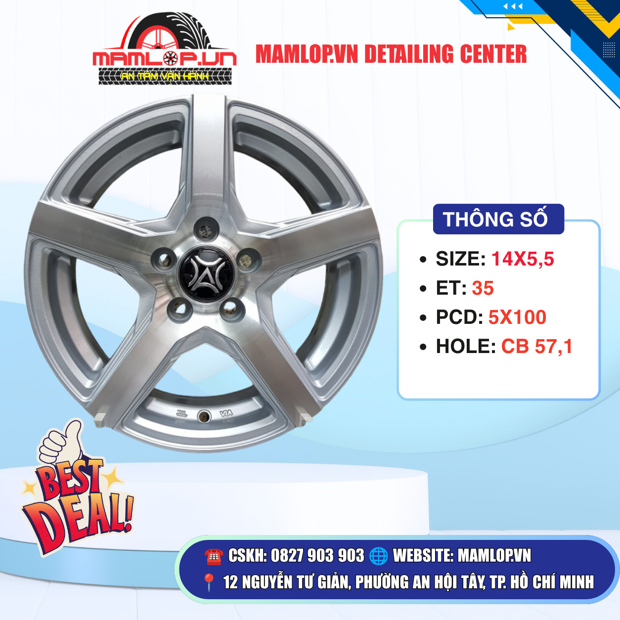 Bộ 4 mâm Lazang 14 inch