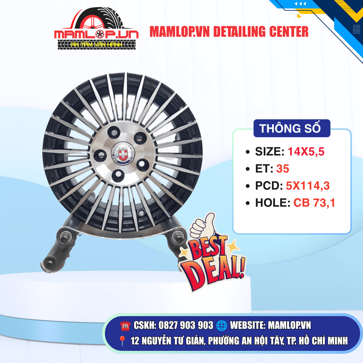Bộ lazang ô tô 14inch