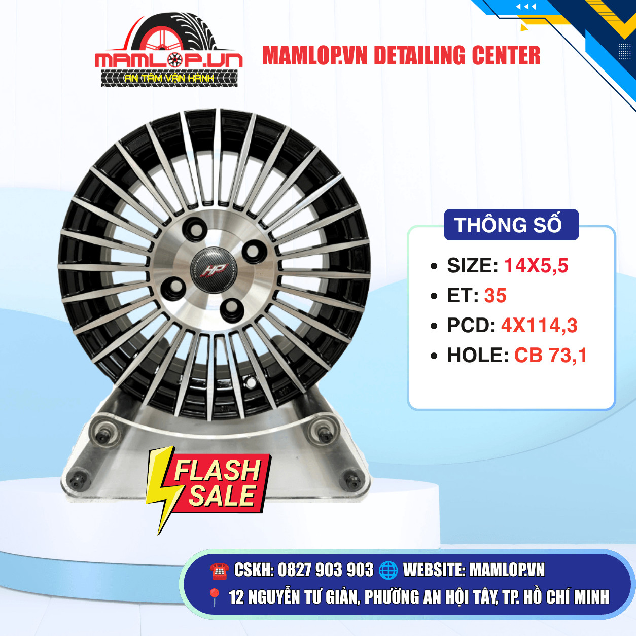 Bộ mâm đúc 14inch hiệu HP