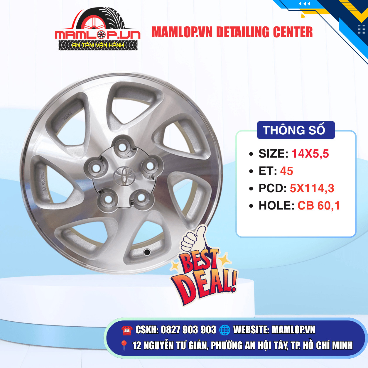 Bộ mâm xe Toyota 14inch