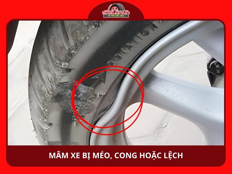 Mâm xe bị méo, cong hoặc lệch