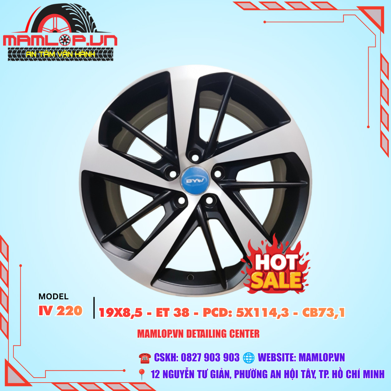 Mâm Lazang 19 inch thương hiệu BYD với hai màu đen bóng và bạc phay CNC