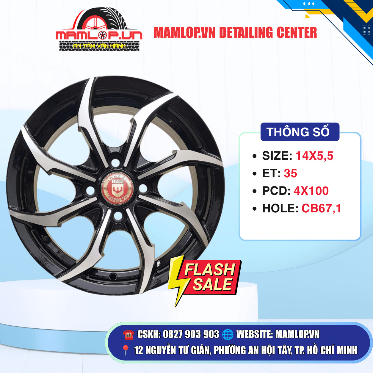 Lazang đúc 14inch cho Vios, i10, Kia morning