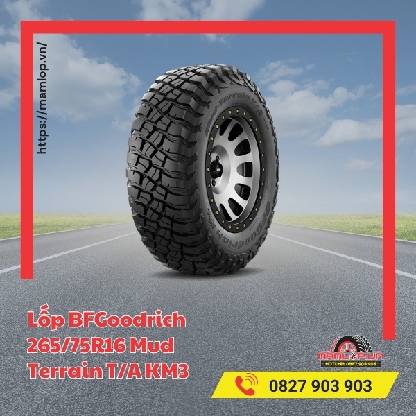 Lốp BFGoodrich 265/75R16 Mud Terrain T/A KM3 phù hợp xe nào?