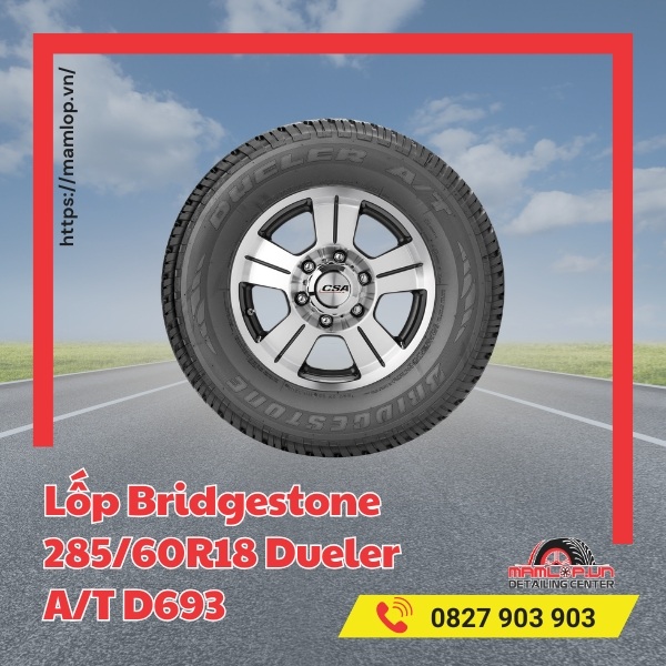 Lốp Bridgestone 285/60R18 Dueler A/T D693 phù hợp dòng xe nào?