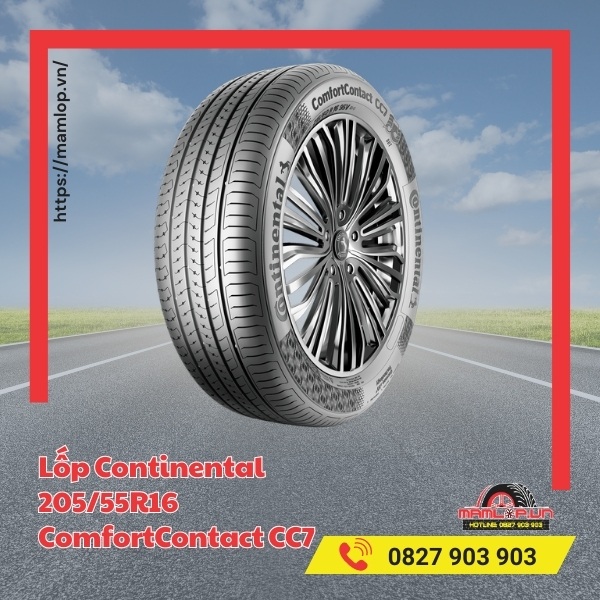 Lốp Continental 205/55R16 ComfortContact CC7 tương thích với xe nào?