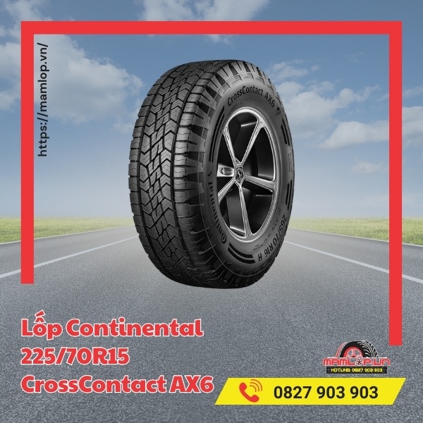Lốp Continental 225/70R15 CrossContact AX6 phù hợp với xe nào?