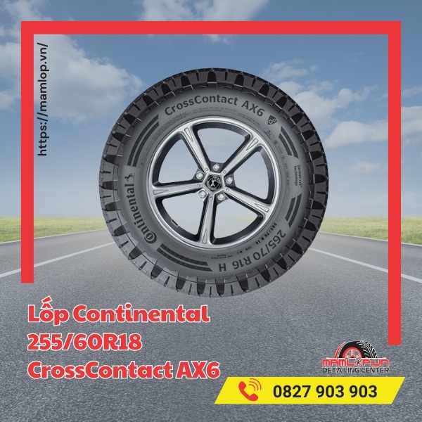 Lốp Continental 255/60R18 CrossContact AX6 phù hợp với xe gì?