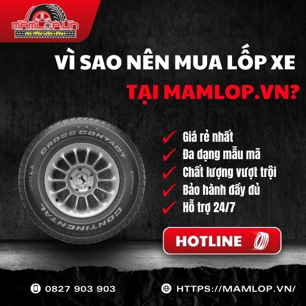 Mua vỏ ô tô Continental 255/70R16 ContiCrossContact LX ở đâu uy tín giá rẻ?