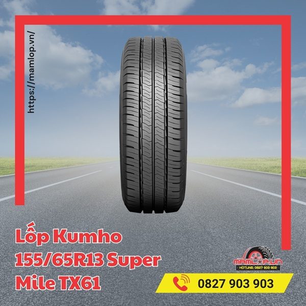 Báo giá vỏ ô tô Kumho 155/65R13 Super Mile TX61