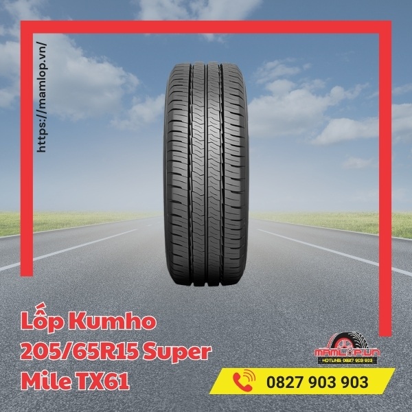 Đặc tính lốp ô tô Kumho 205/65R15 Super Mile TX61