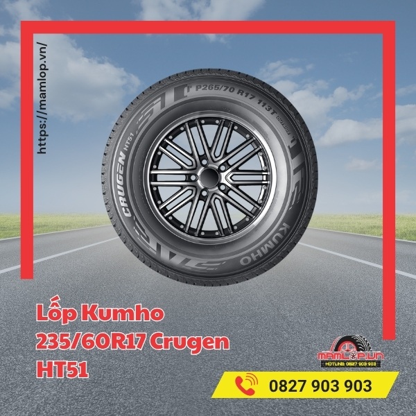 Lốp Kumho 235/60R17 Crugen HT51 tương thích với xe nào?