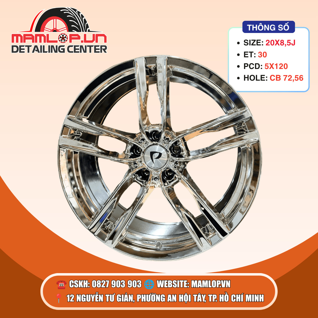 Bộ Mâm Chrome 20 Inch