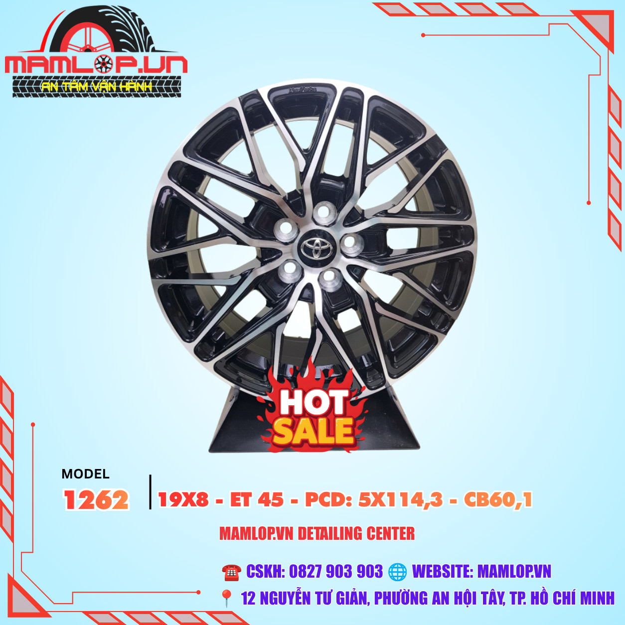 Mâm xe ô tô đúc Lazang thể thao cỡ 19 inch