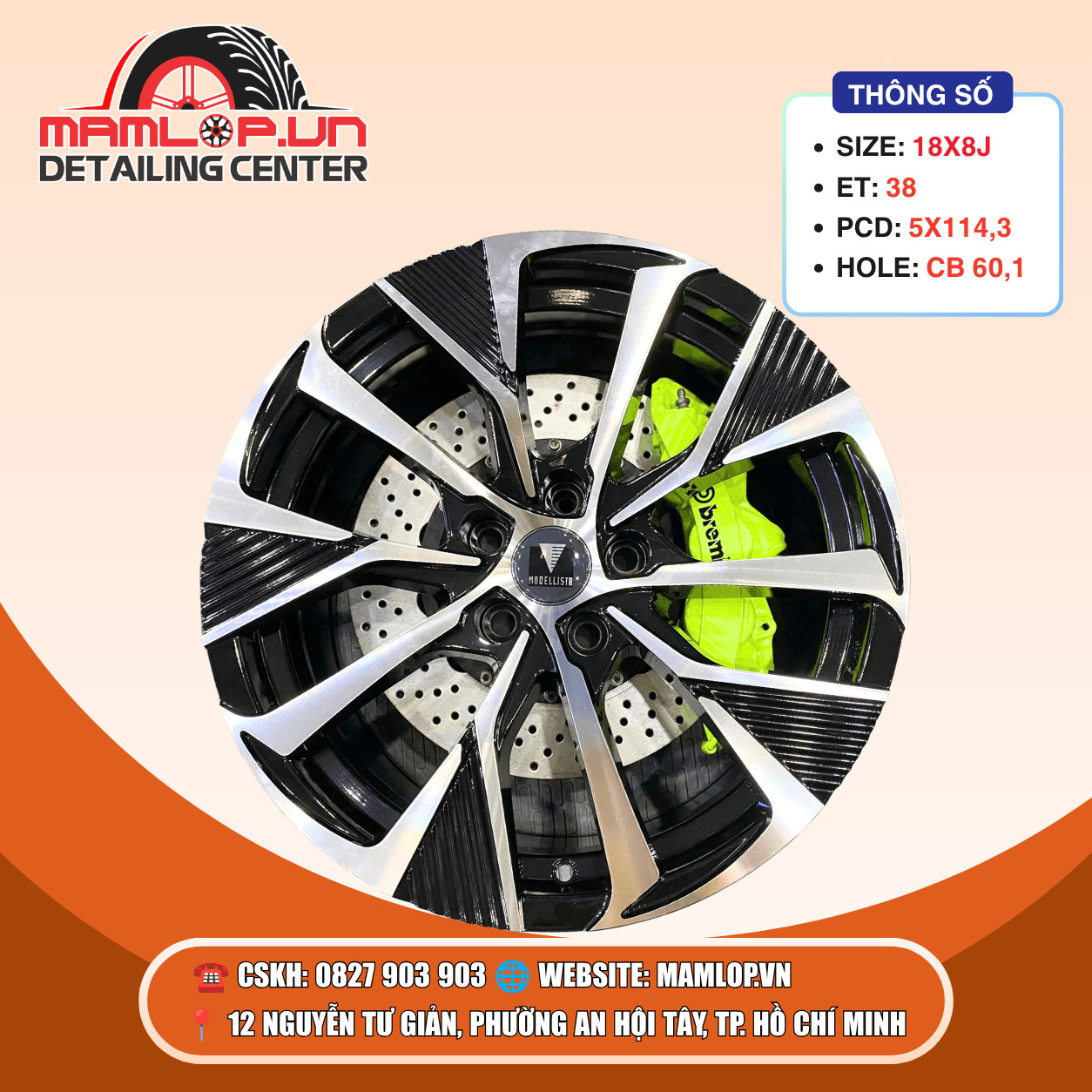 Mâm Honda Civic 18 Inch Đa Chấu ET38 | Lazang Honda Civic PCD 5x114.3