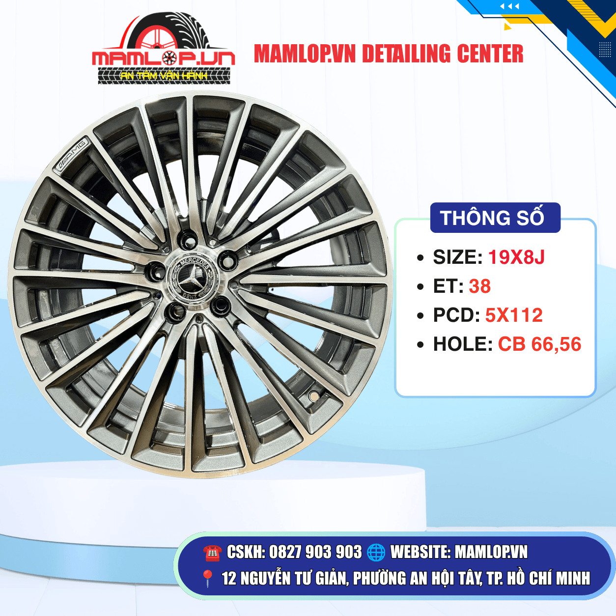 Mâm Mercedes 19 Inch AMG Đa Chấu – Sang Trọng Chuẩn Xe Đức