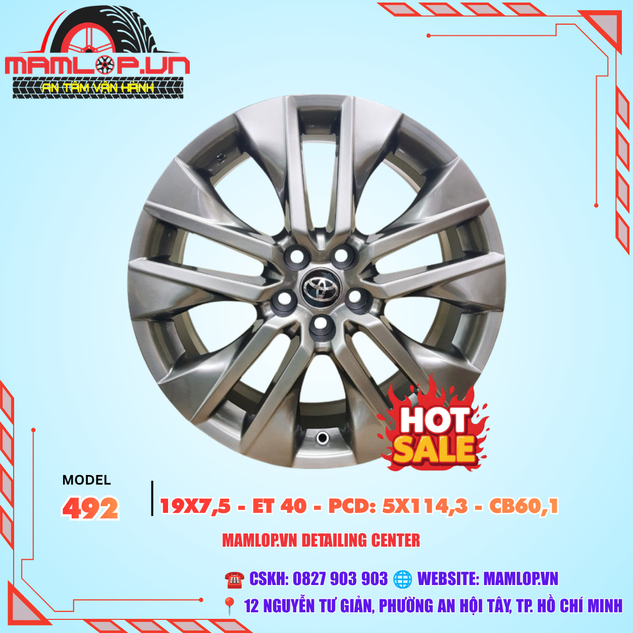 Bộ mâm Toyota Lớp bạc Hyper silver 19 inch