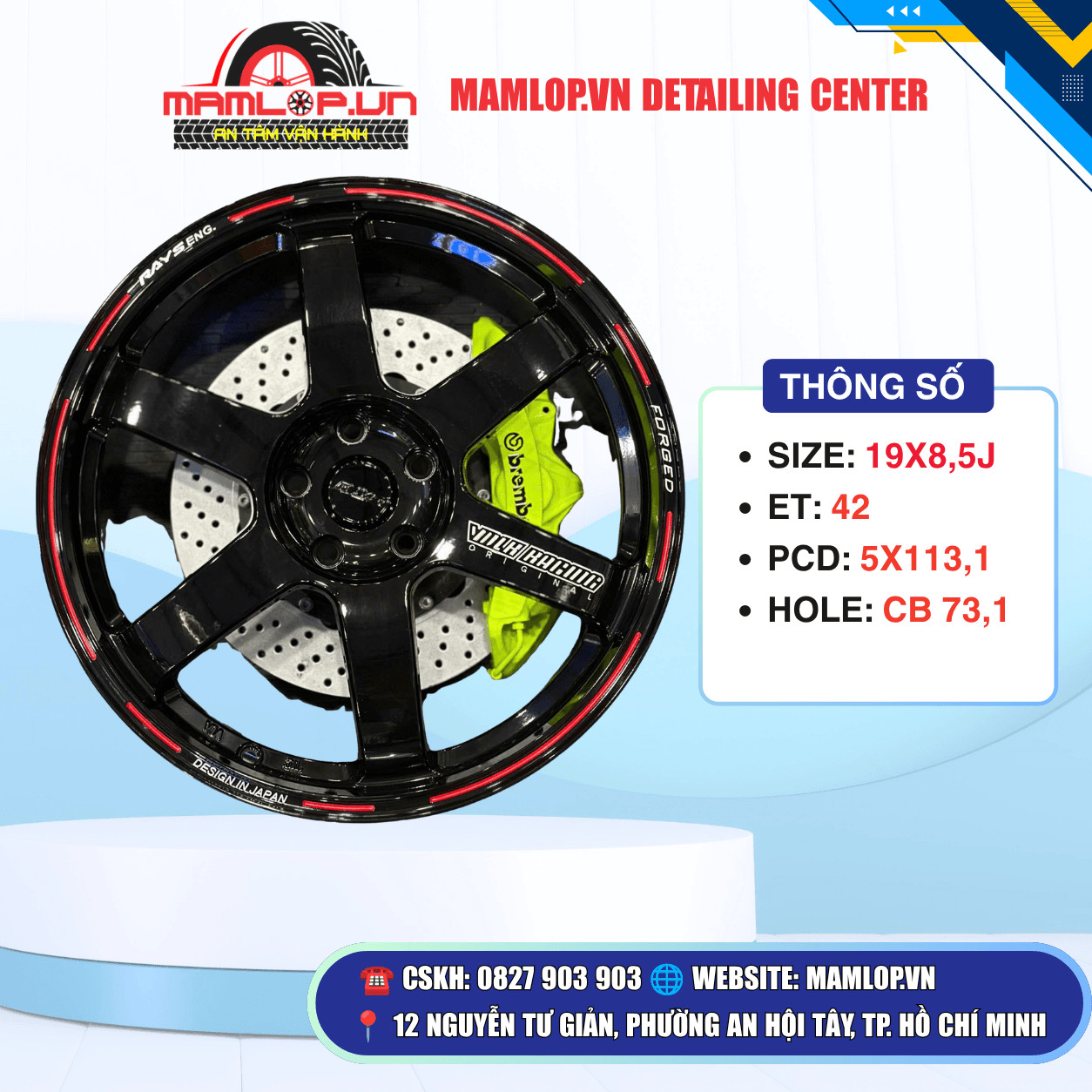 Mâm Rays TE37 19 Inch 6 Chấu – Biểu Tượng Hiệu Suất Và Phong Cách JDM