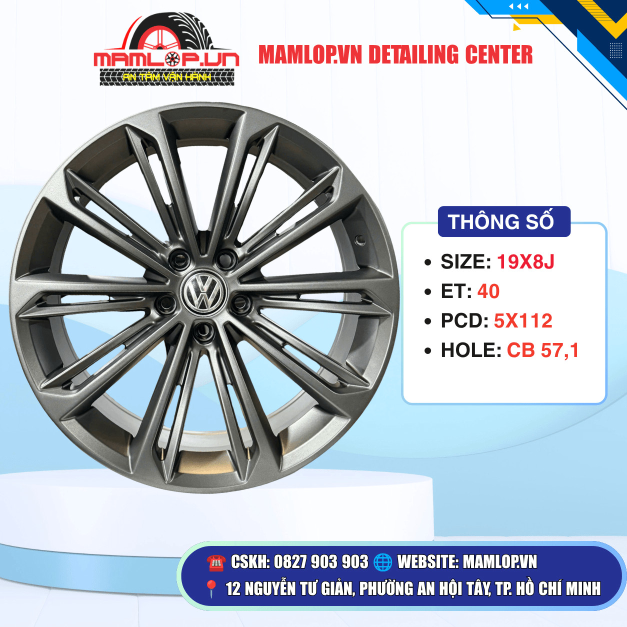 Mâm Volkswagen 19 Inch – Thiết Kế Hiện Đại Cho Dòng Xe Đức