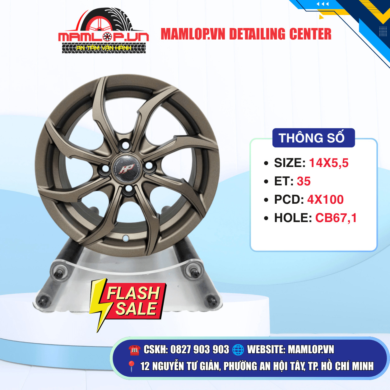 Mâm đúc HP racing màu đồng cho các dòng sedan