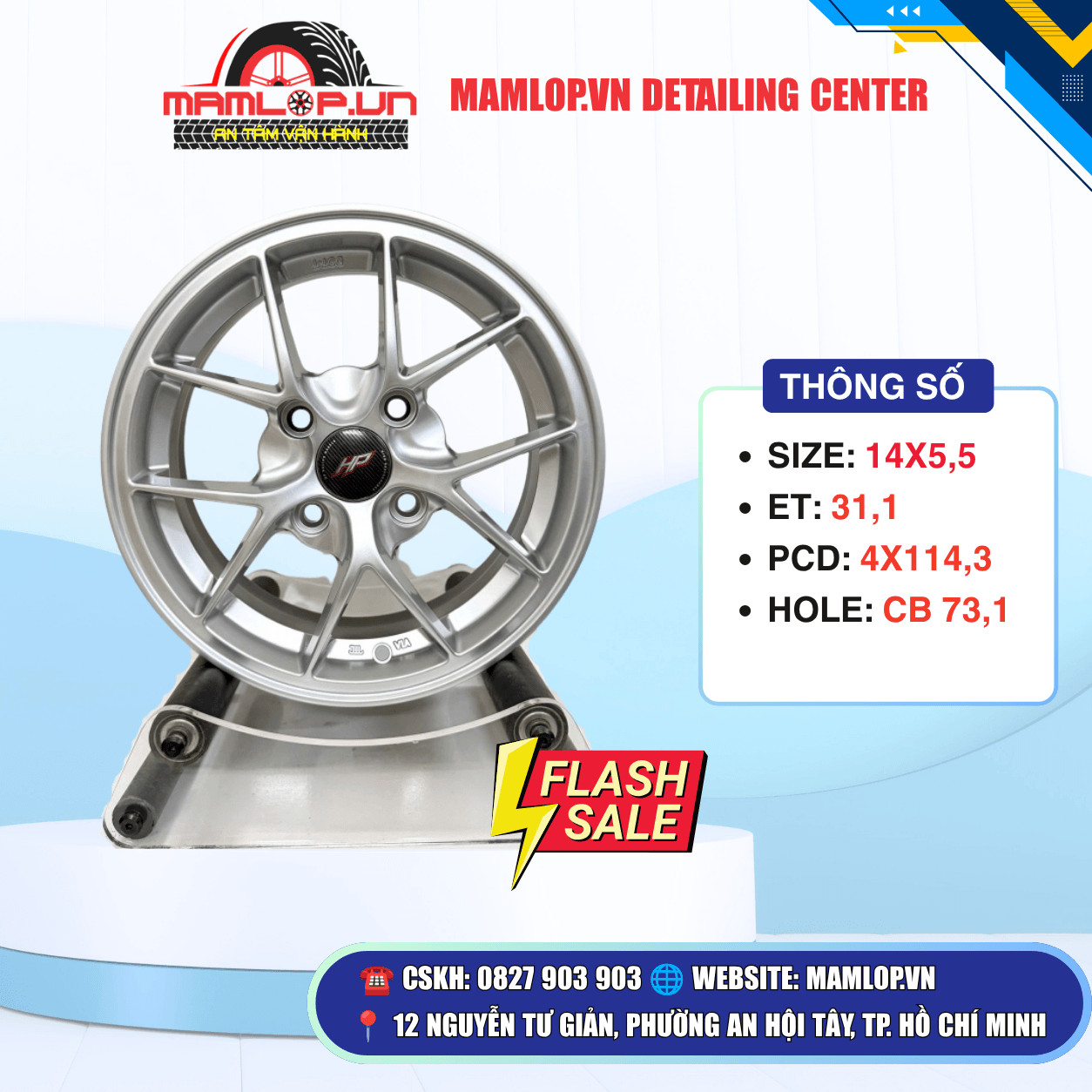 Mâm lazang 14inch màu bạc