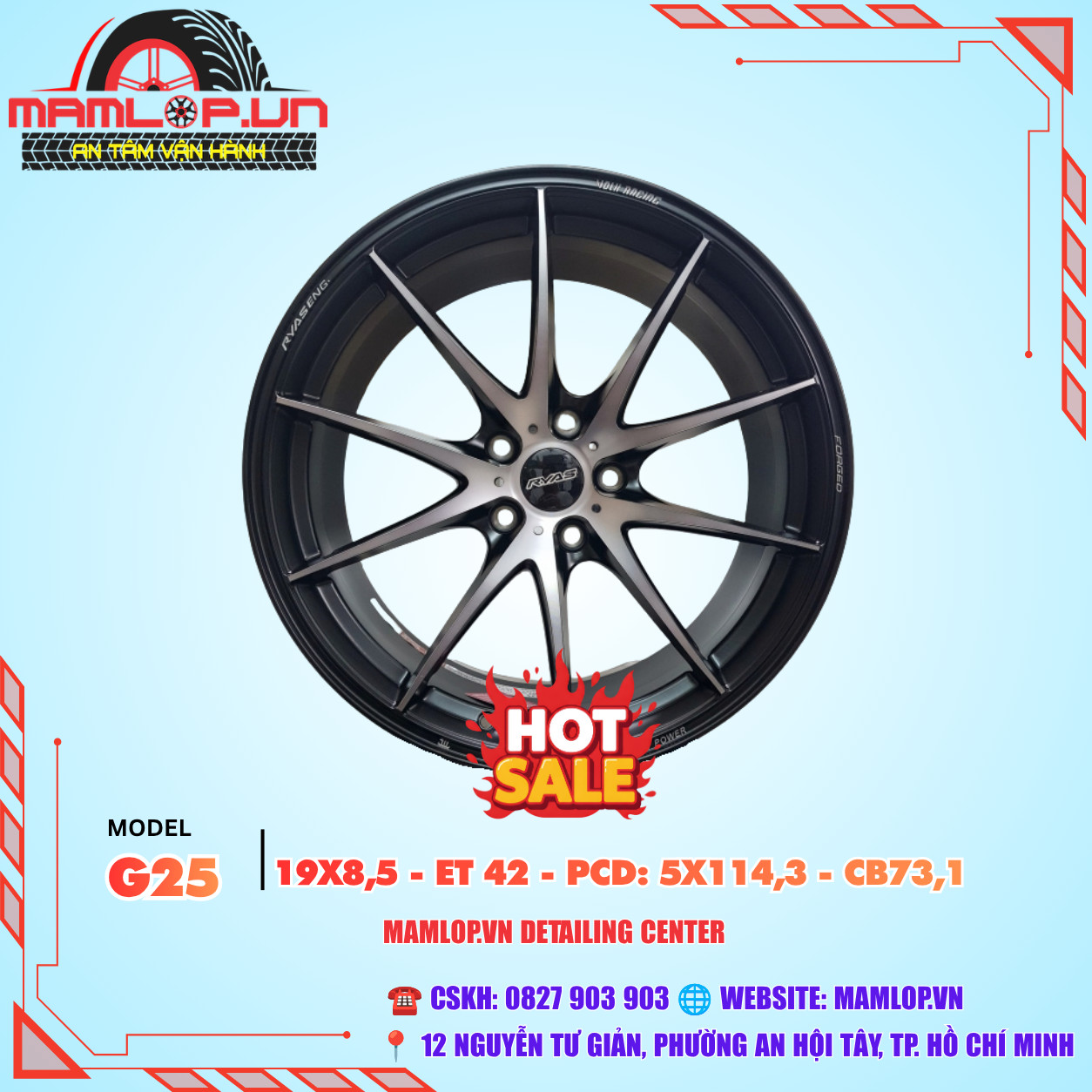 Mâm Lazang Vành SSW 19 inch được mô phỏng theo thiết kế Volk Racing G25
