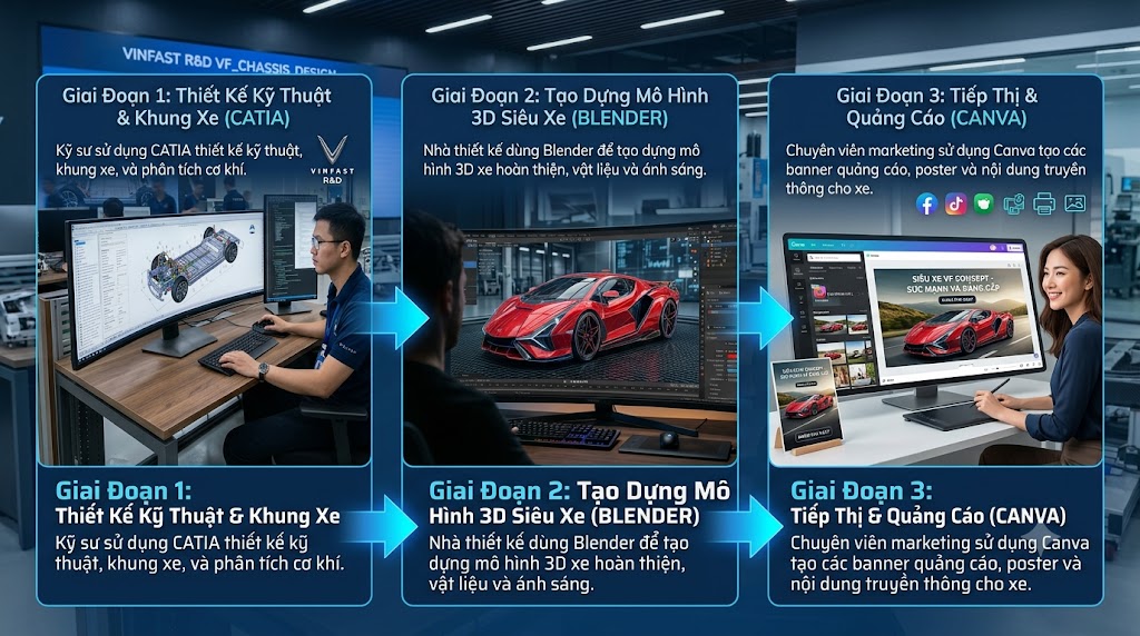 Kết hợp nhiều công cụ thiết kế cho ngành xe ô tô