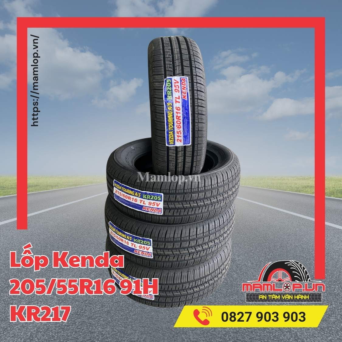 Lốp Kenda 205/55R16 91H KR217