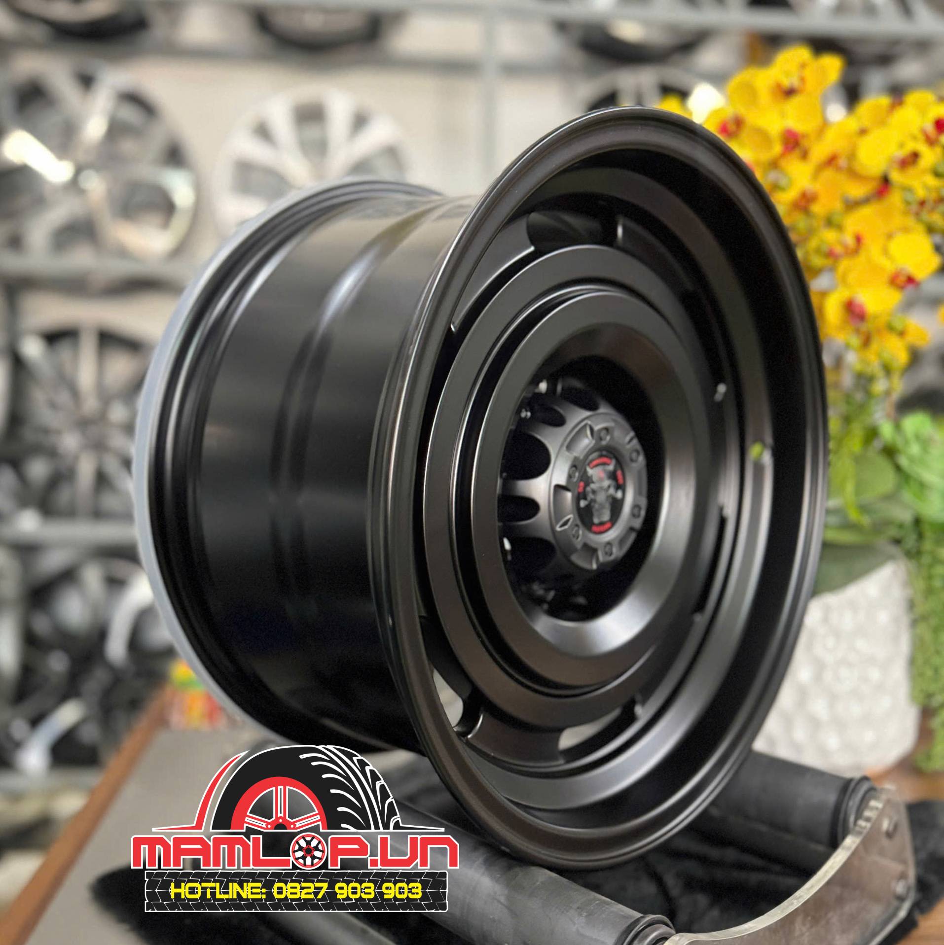 mâm xe 16 inch 6 lỗ màu đen