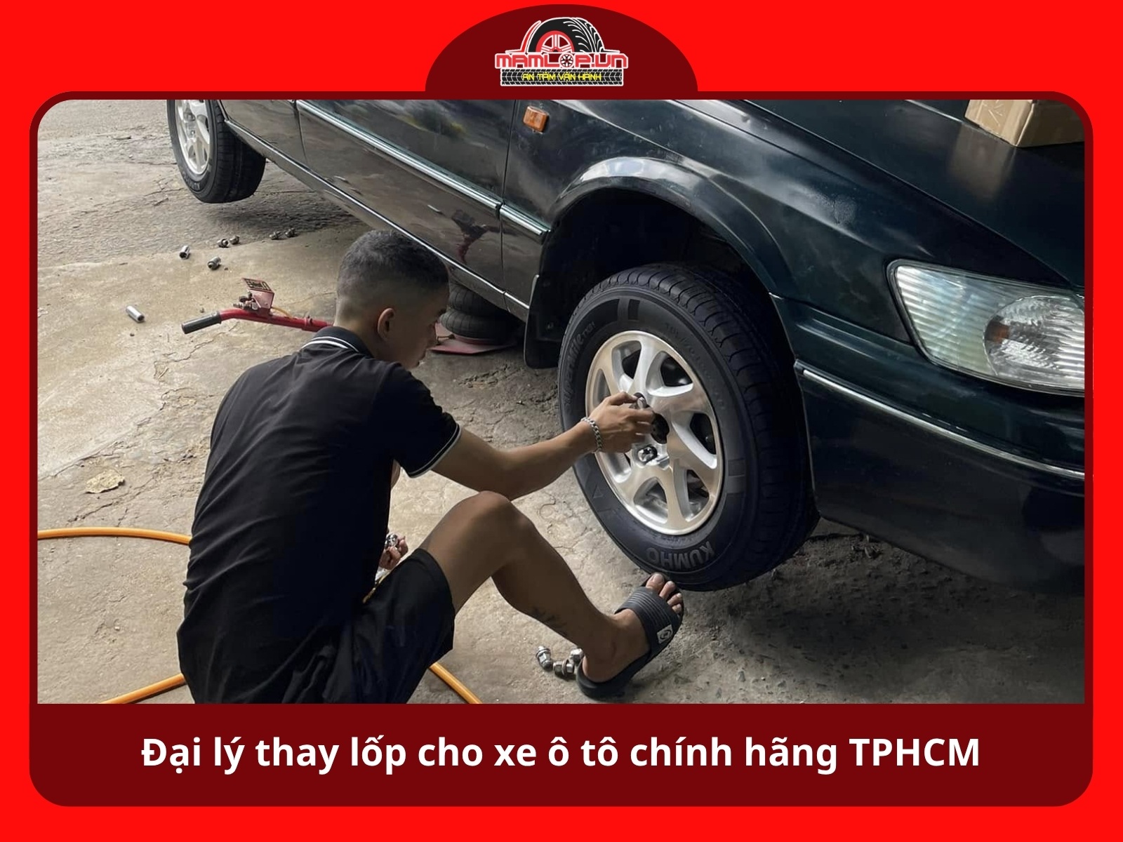Dai ly thay lop cho xe o to chinh hang gia tot tai TPHCM