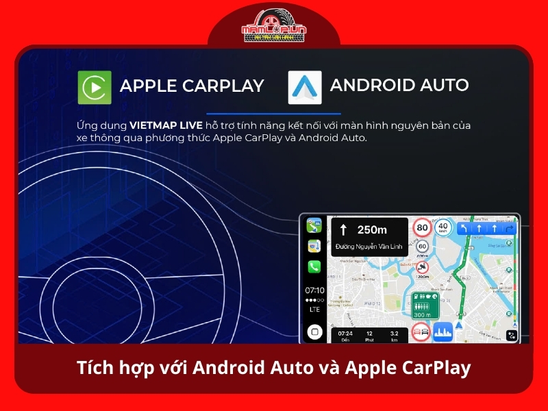 Tich hop voi Android Auto va Apple CarPlay