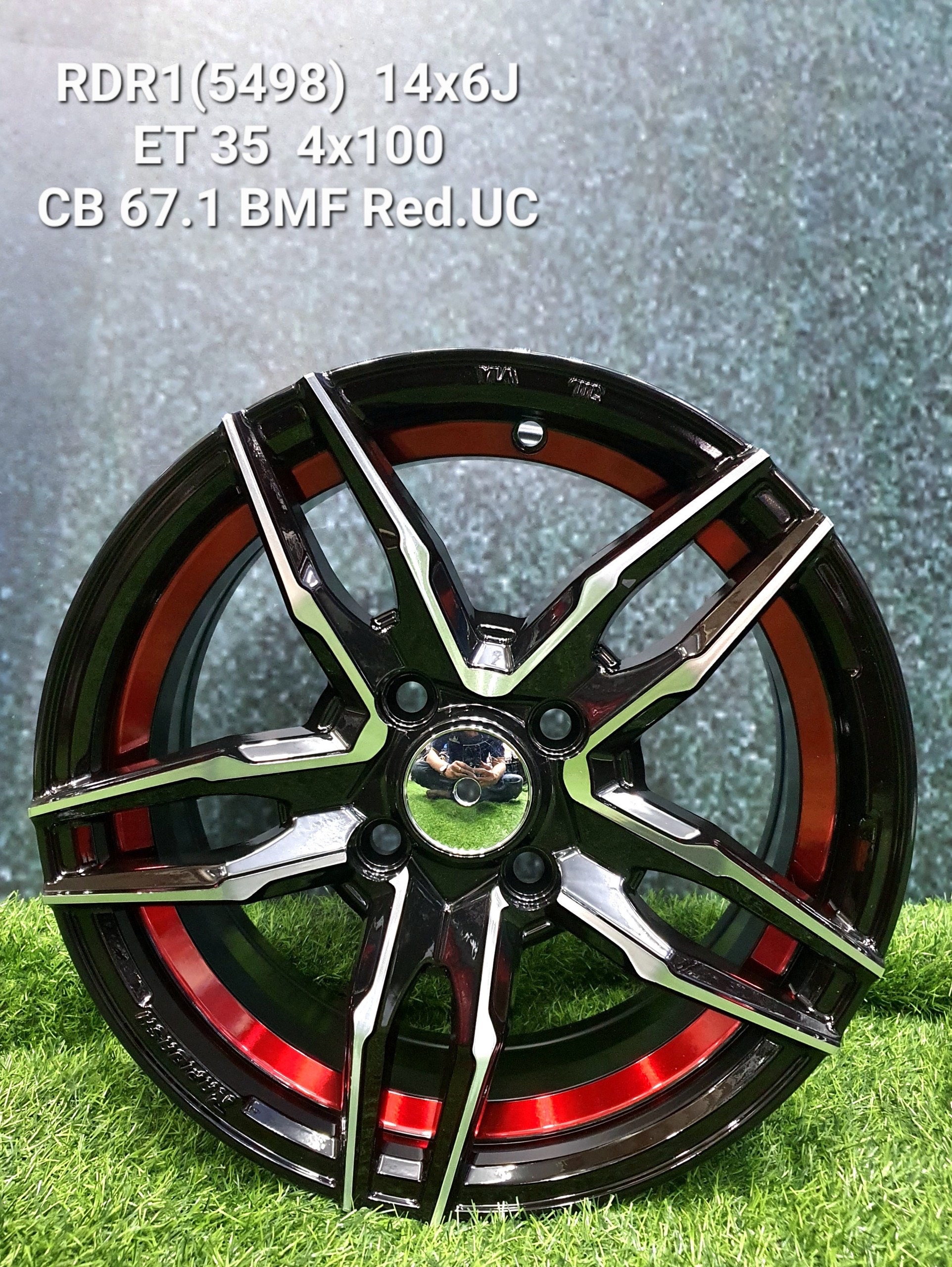 Mâm xe 14 inch Morning , Vios, Celerio, Mirage viền đỏ 5 cánh