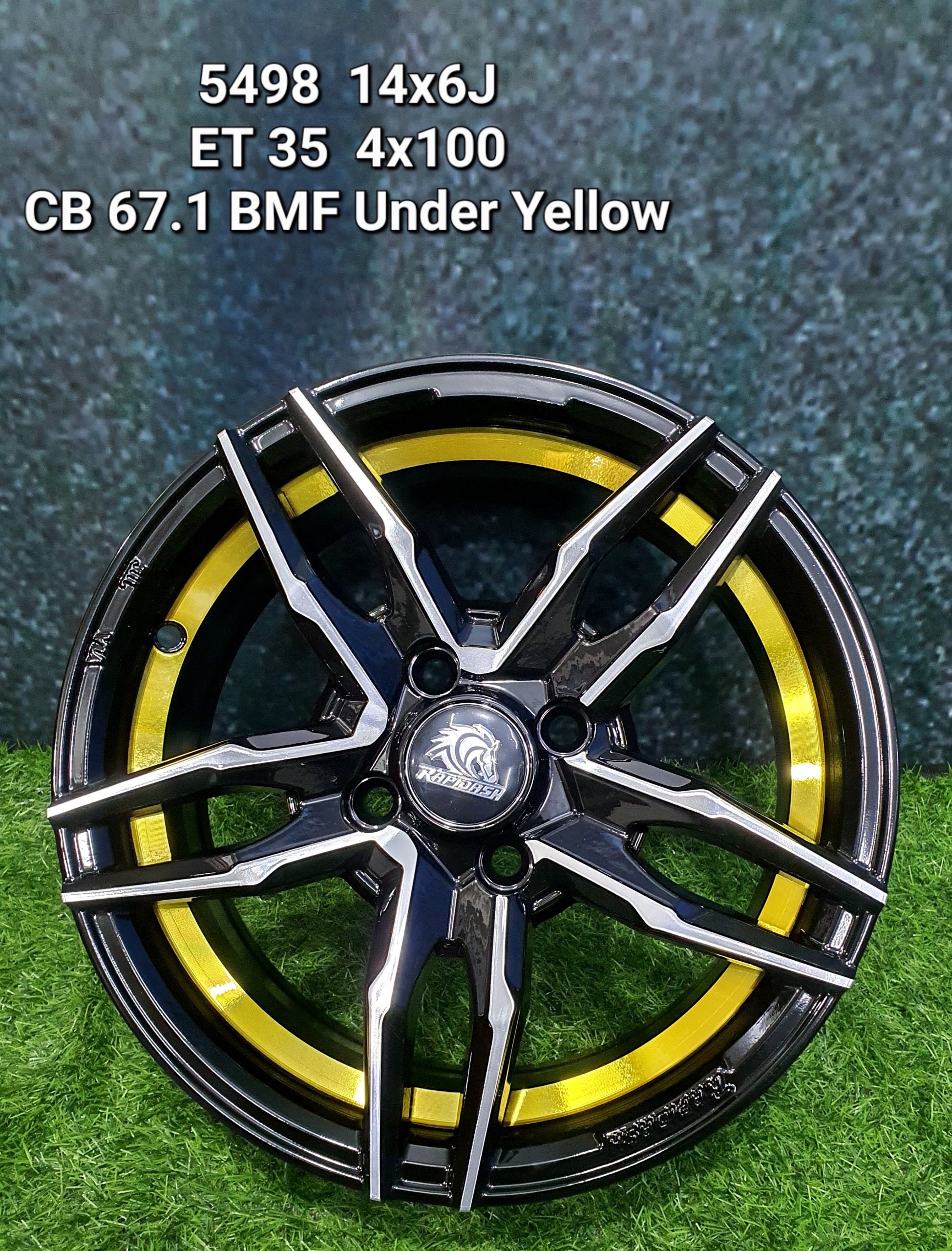Mâm xe 14 inch Morning , Vios, Celerio, Mirage viền vàng 5 cánh