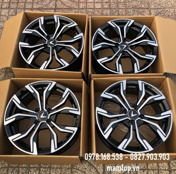 Độ mâm 16 inch đen bóng mặt phay cho VF3